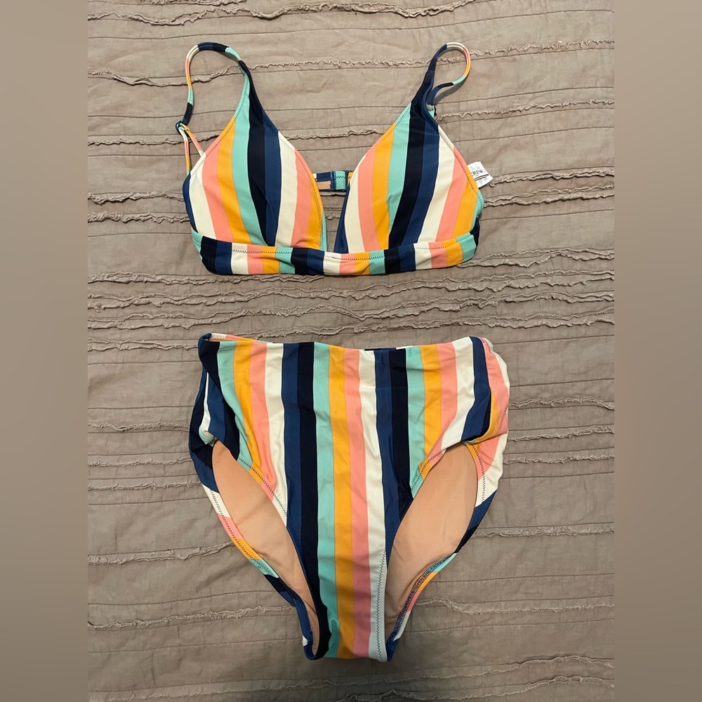 J Crew Factory Striped Bikini